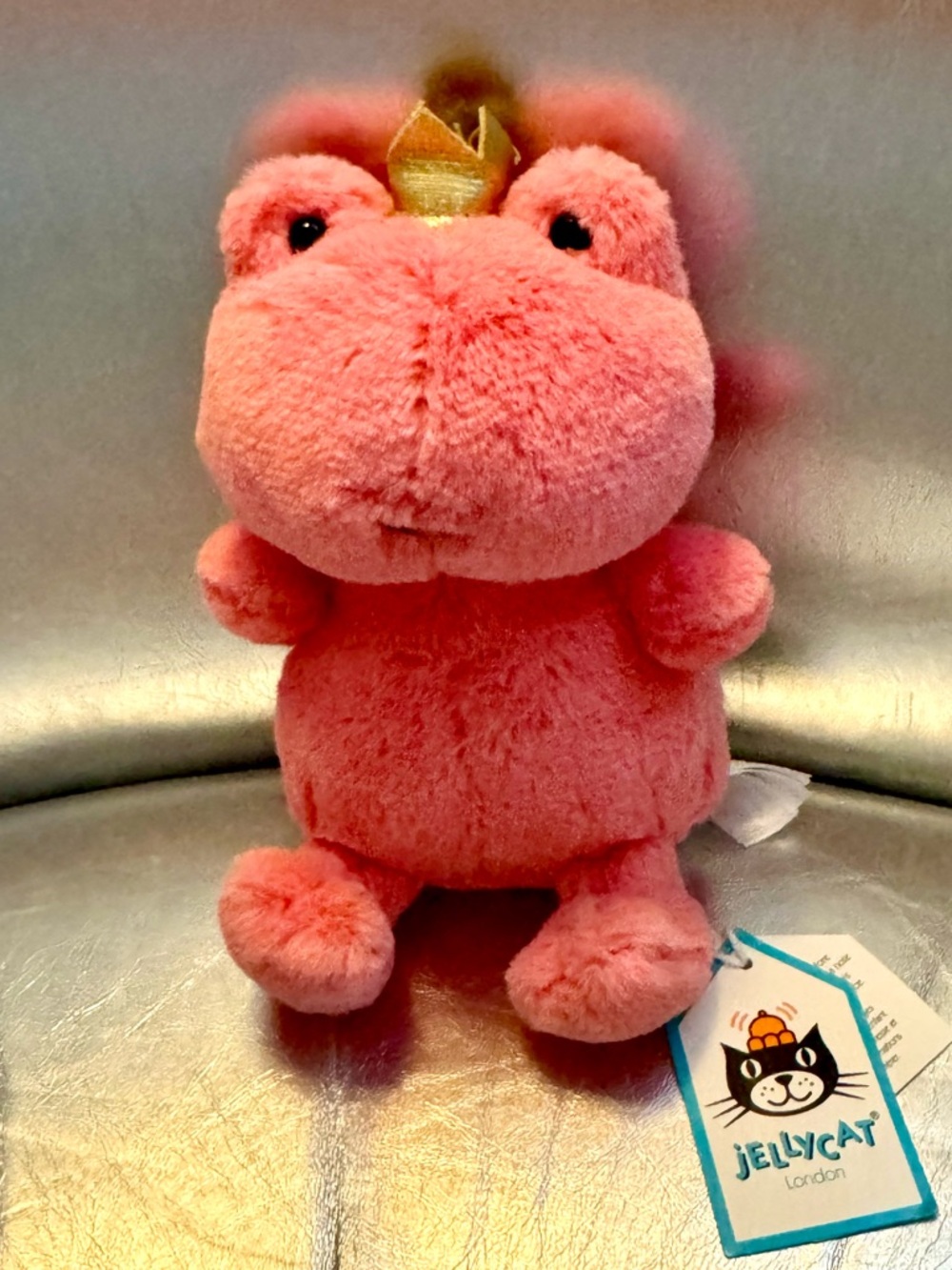 Jellycat Coral Pink Frog Prince Plush with Gold Crown
Pink Crowning Croaker
